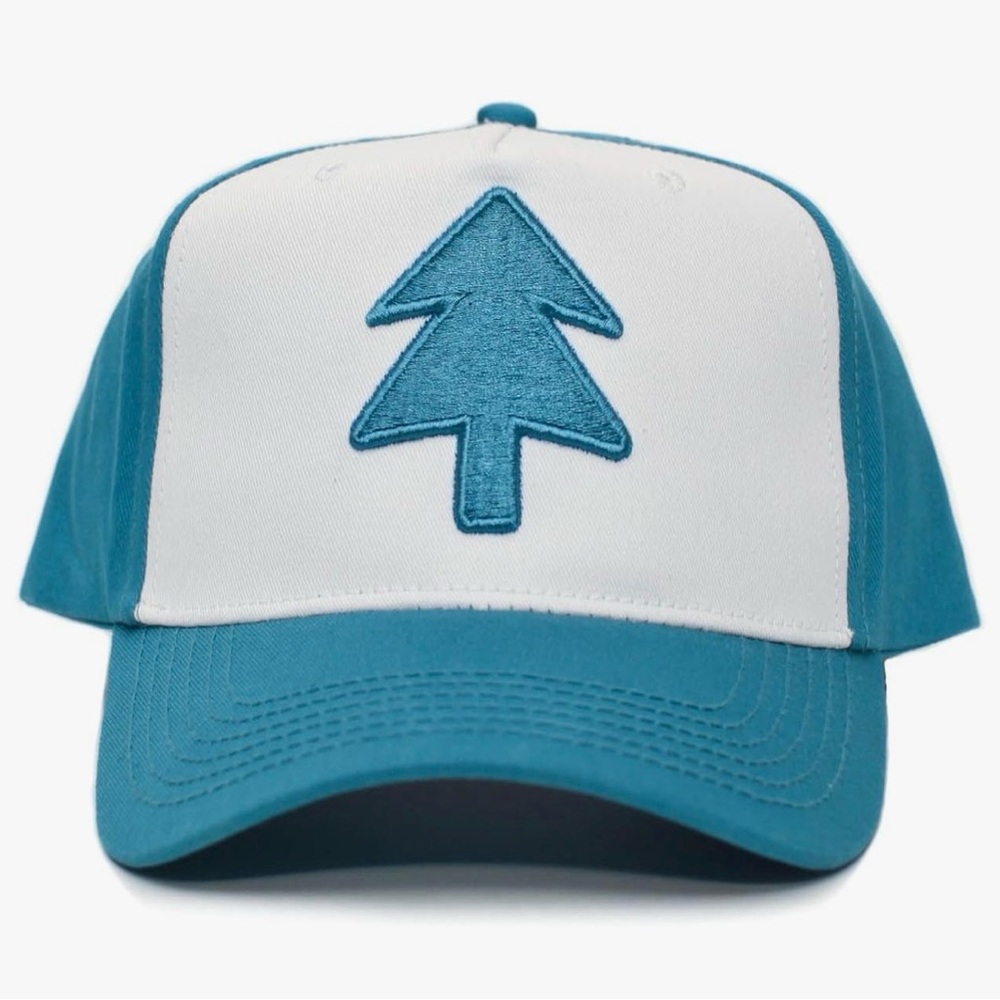 Dipper’s Hat/Gravity Falls Blue and White Trucker Hat with Tree Logo